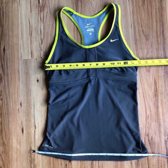NIKE DRI FIT Racerback Tank Top Small Gray Built In Bra Women’s - Picture 8 of 15
